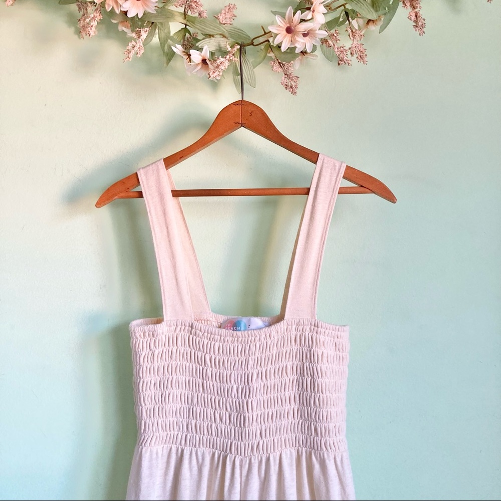 Free People Homecoming Jumper Sunbath Ivory Cream NWOT Smocked Jumpsuit - Picture 5 of 8